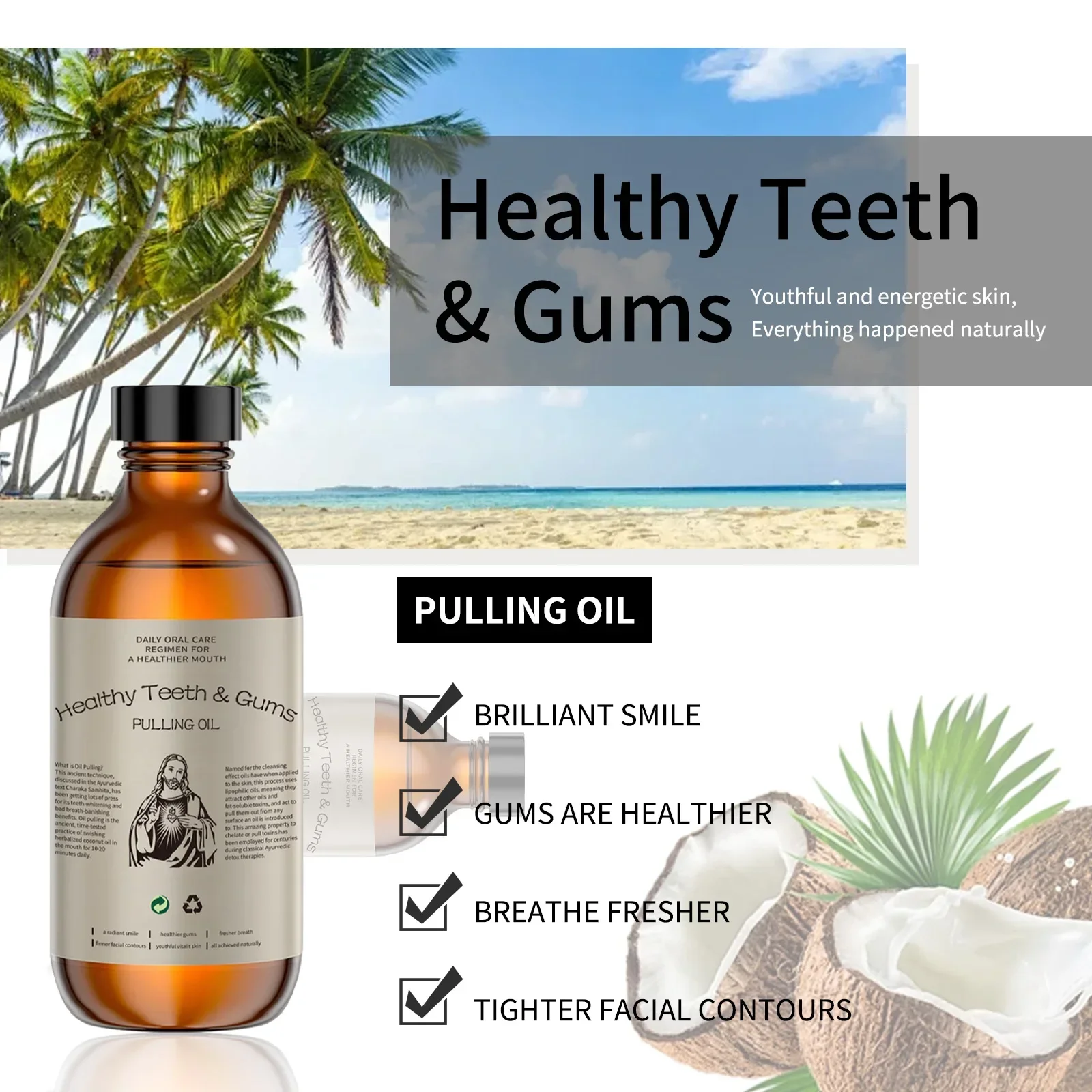 Coconut Pulling Oil Mouthwash  - Coconut Oil Pull 评论和价格