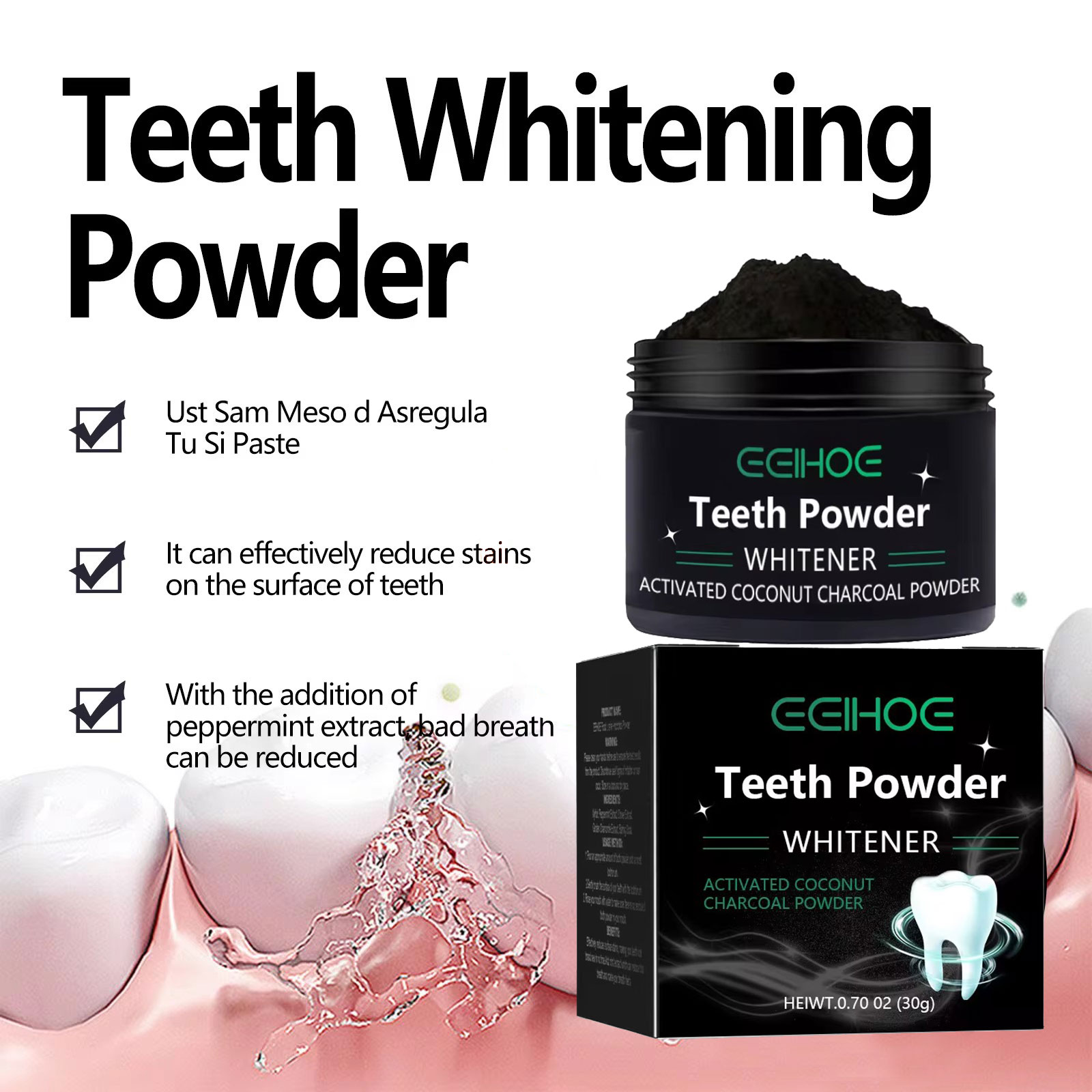 EELHOE Charcoal Powder for Tee - Teeth Whitening Charcoal Powder 评论和价格