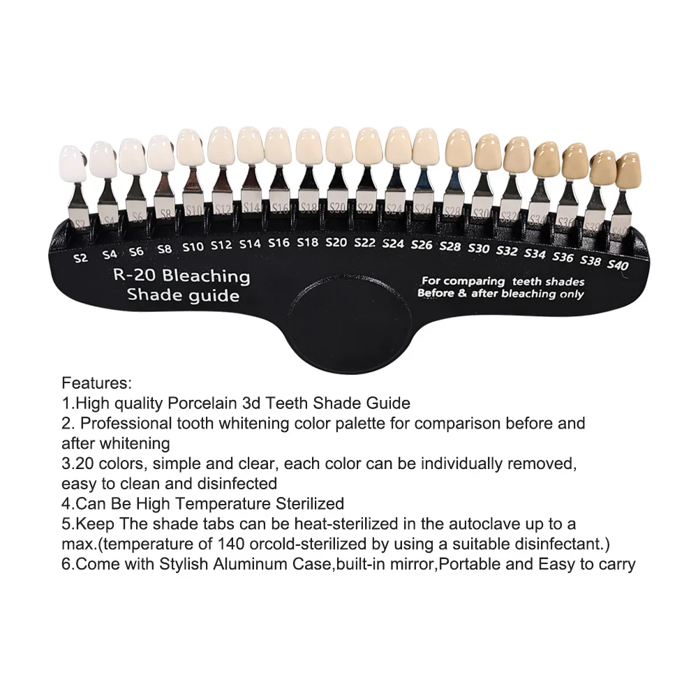 ELIJAH R-20 Bleaching Shade Gu - Teeth Whitening Shade Guide 评论和价格