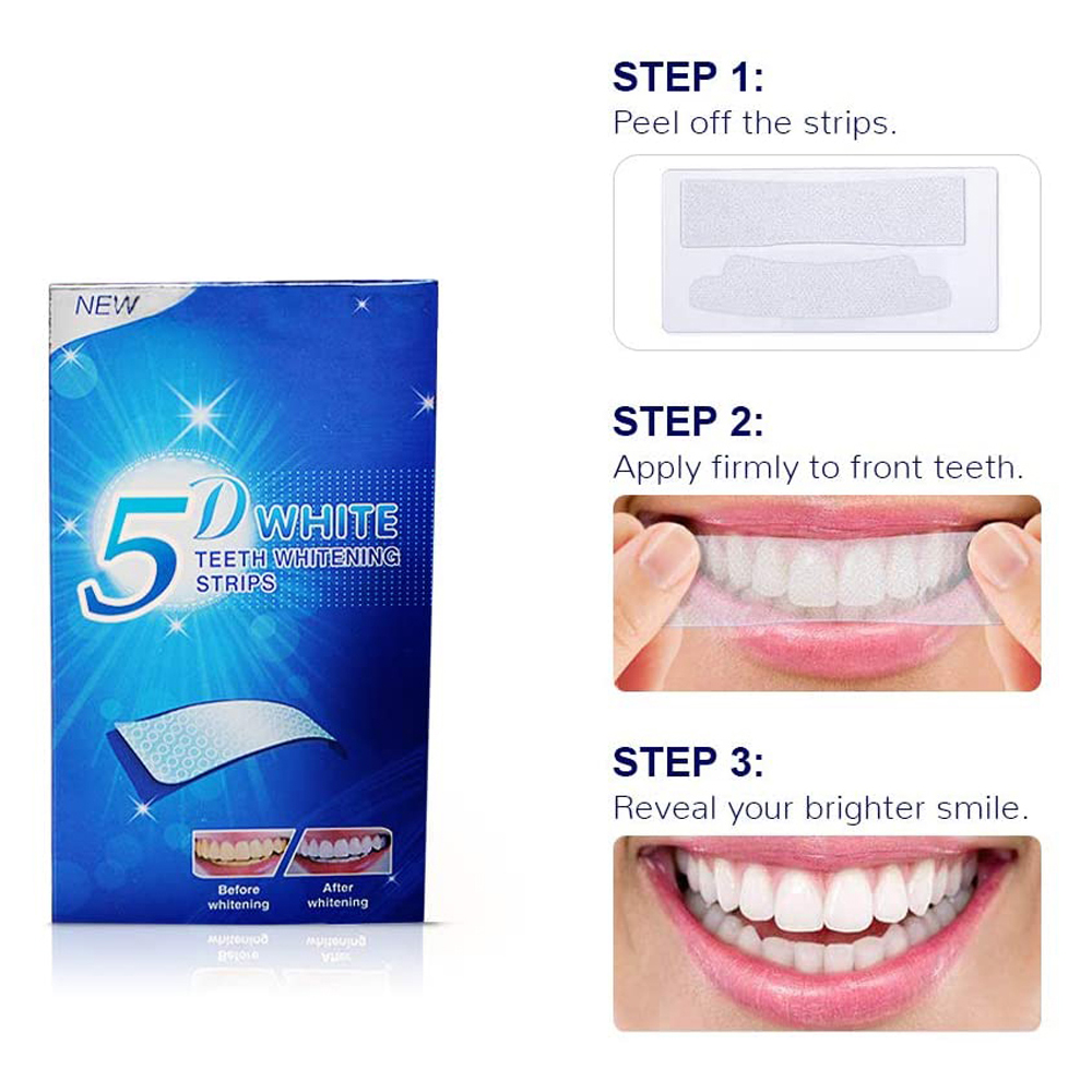 5D White Teeth Whitening Strip - Teeth Whitening Hydrogen Peroxide 评论和价格